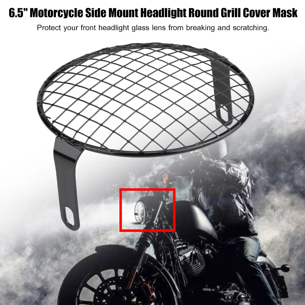 1Pc 6.5inch Motorcycle Headlight Grill Cover Accessories For Bobber/Chopper/Yamaha/Kawasaki/Suzuki