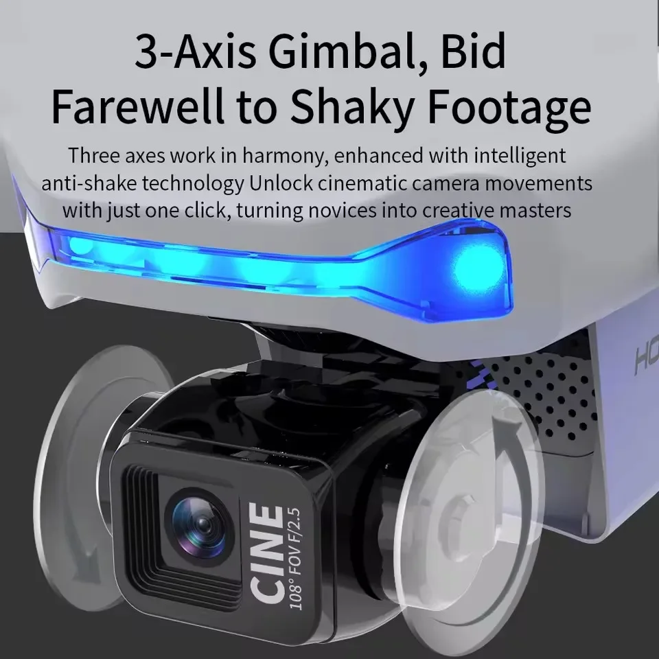 2KM Three-Axis Gimbal Drone 8K HD Dual Cameras GPS Positioning Obstacle Avoidance Brushless Quadcopter  RC Drone 360 °Surround