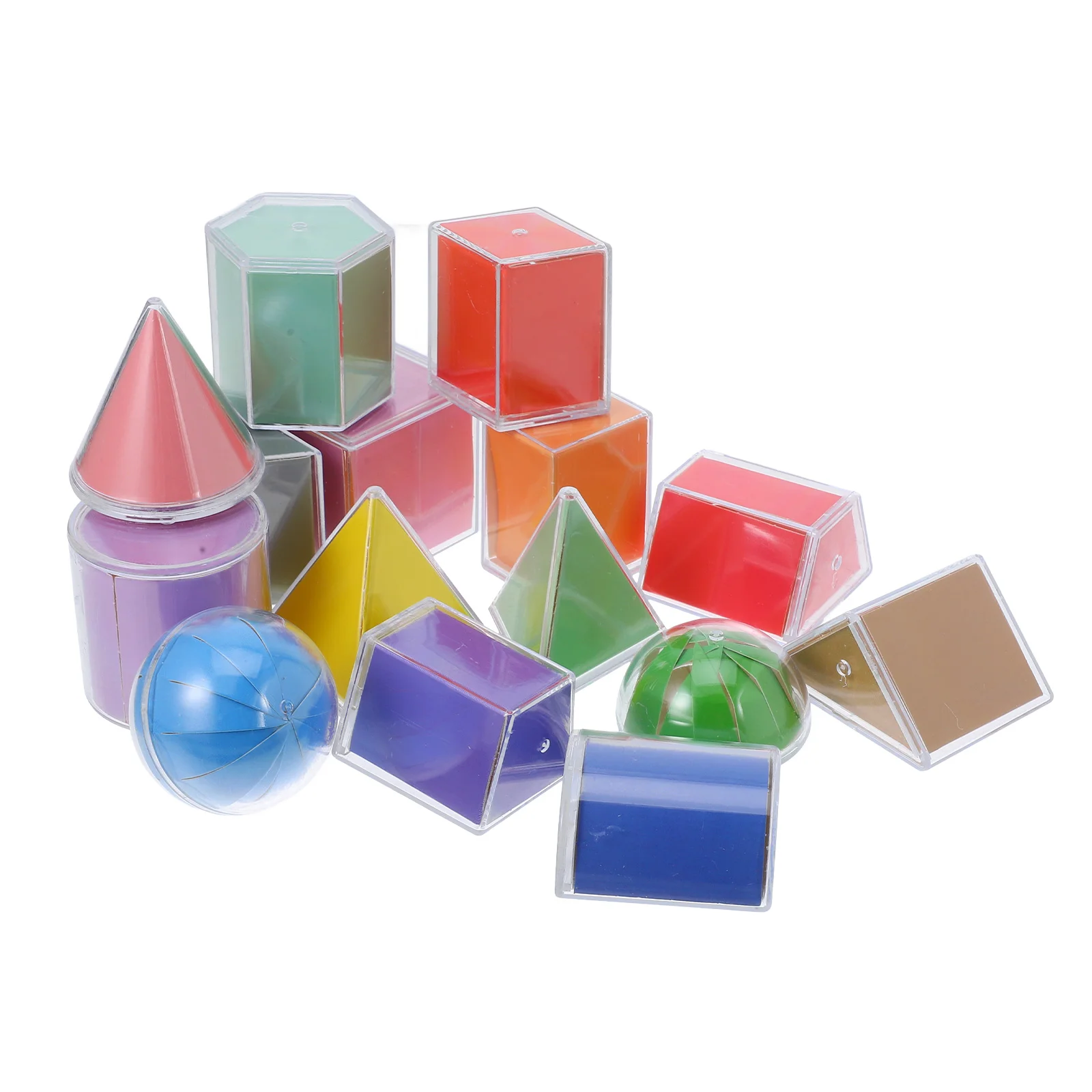 

Geometry Model Kids Counting for Light Table Toy Geometric Solids Translucent 3D Shapes Manipulatives Toys