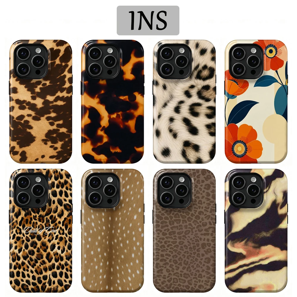 Cool Leopard Phone Case for Samsung Galaxy A56 A36 A26 S26 S25 S24 S23 S20FE Ultra Plus Edge 5G Luxury Double-layer Back Cover