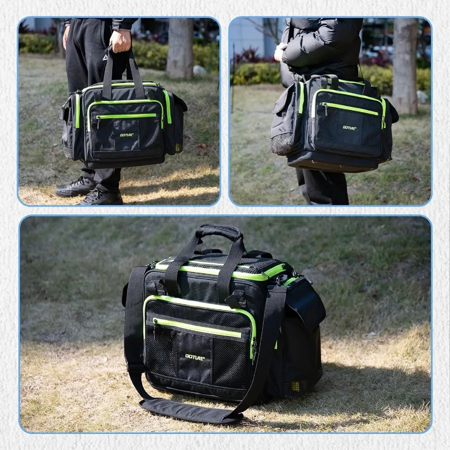 Goture حقيبة معالجة كبيرة 600D مقاومة للماء في المياه المالحة حقيبة معدات صيد الأسماك مع IPX5 إيفا أسفل SBS سحابات مخزن ما يصل إلى 6 قطعة 3700 #5