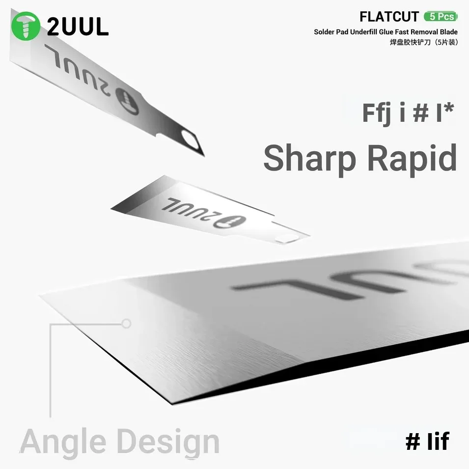 Almohadilla de soldadura de corte plano 2UUL DA28, cuchillas de eliminación rápida de pegamento de relleno (5 unids/caja)