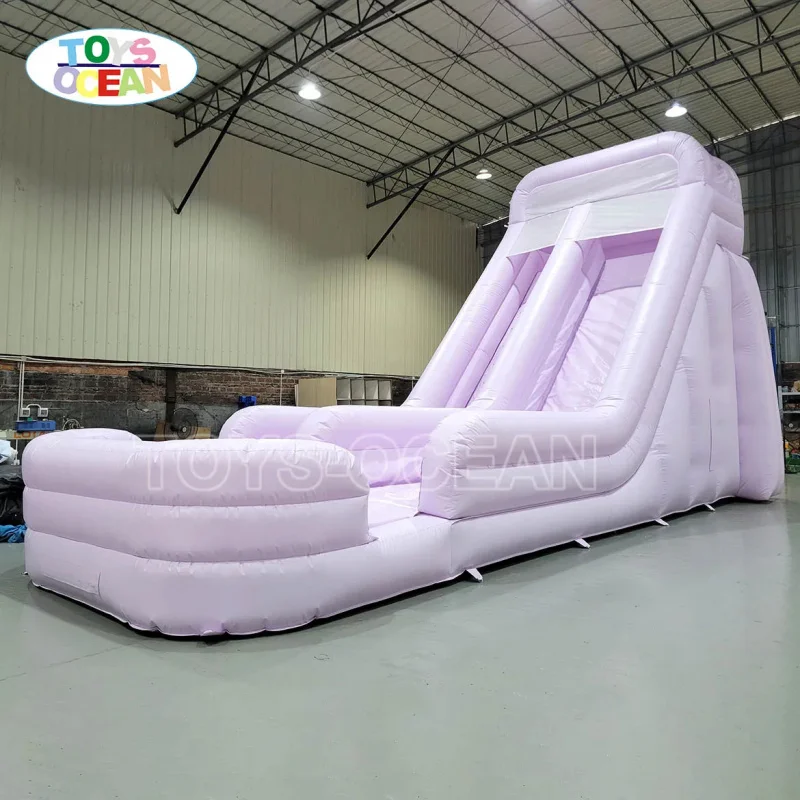 Custom Light Purple Inflatable Dry/Wet Slide with Safety Bumper, Heavy Duty Commercial Equipment for Backyard & Festivals
