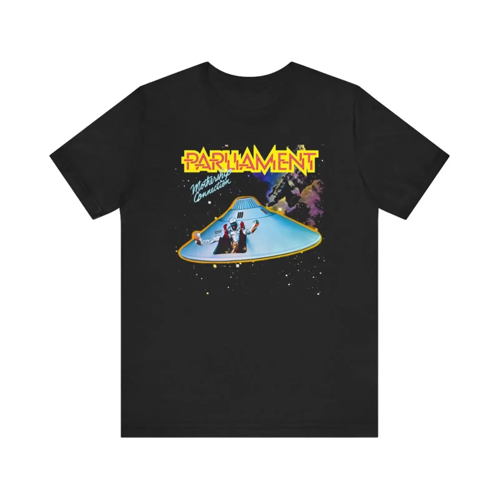 Parliament Mothership Connection Funk Soul RnB Band T Shirt Vintage Retro Print Afro American Music vintage Washed Breathable