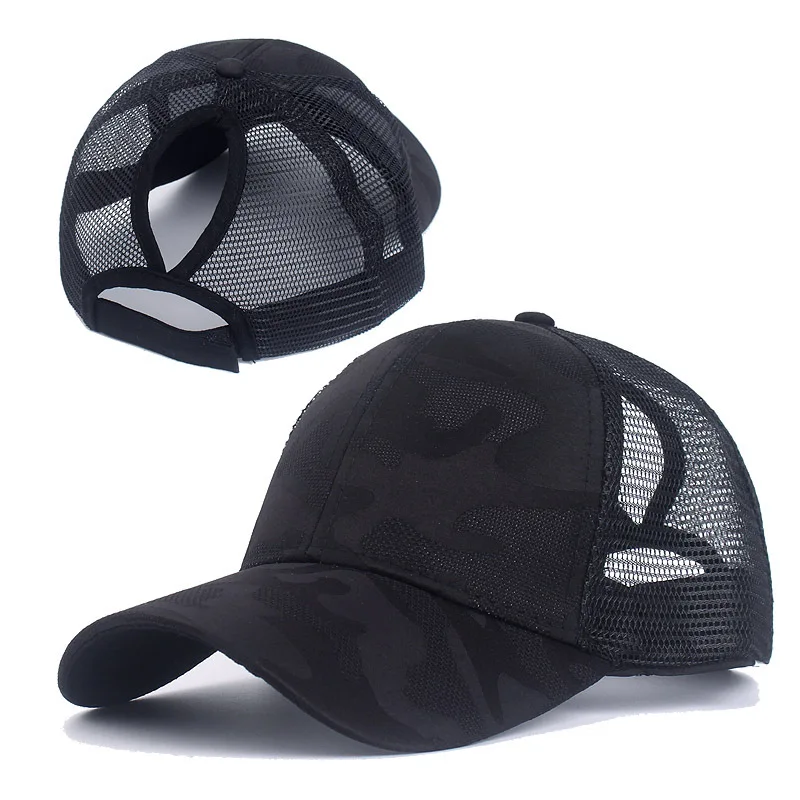 Ponytail Baseball Caps Spring Summer Cotton Mesh Sun Hat Running Snapback Hat Female Adjustable Girl Outdoor Visor Hats