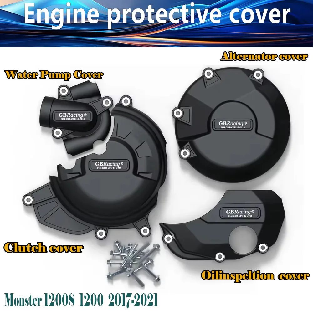 

Motorcycle Engine Cover Protection Set for Ducati MONSTER 1200 / 1200S 2017-2021 Fall prevention GBRacing