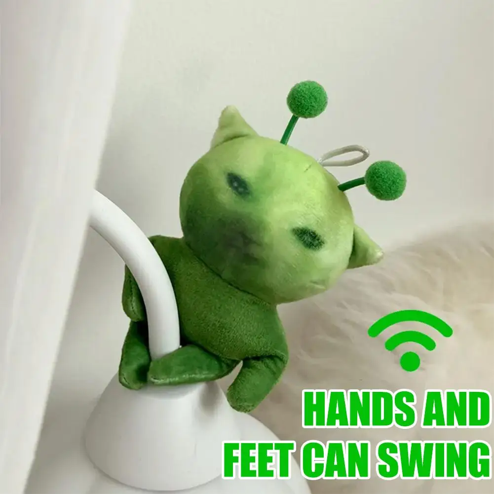 3D Fluffy Animal Doll Charms Cute Plush Green Cat Pendant For Keychain Phone Decoration DIY Backpack Pendant Supplies