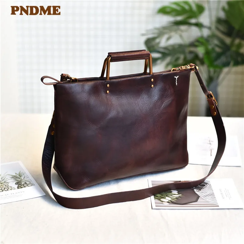 

Fashion Simple Genuine Leather Ladies Handbag Vintage Natural Real Cowhide Women Daily Work Weekend Party Shoulder Crossbody Bag