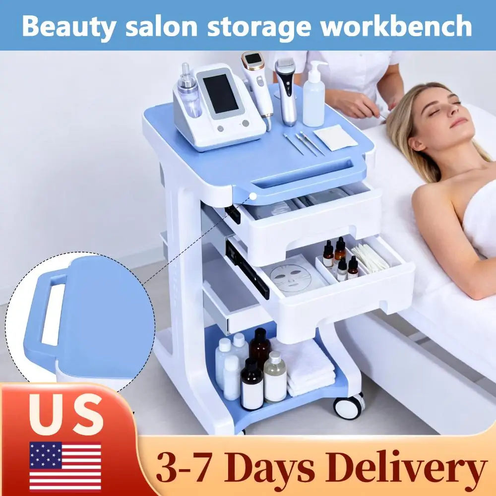 

Трехуровневая мобильная тележка на 4 колесах с 2 выдвижными ящиками для стоматологического сканера, максимальная нагрузка 110 фунтов, для использования в больницах и клиниках