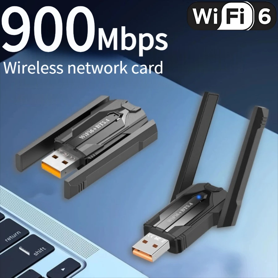 

WiFi 6 AX900 Bluetooth 5.4 WiFi USB-адаптер Беспроводная сетевая карта 2,4G и 5 ГГц Wi-Fi Прием USB для ПК/ноутбука Win10/11 Драйвер Бесплатно