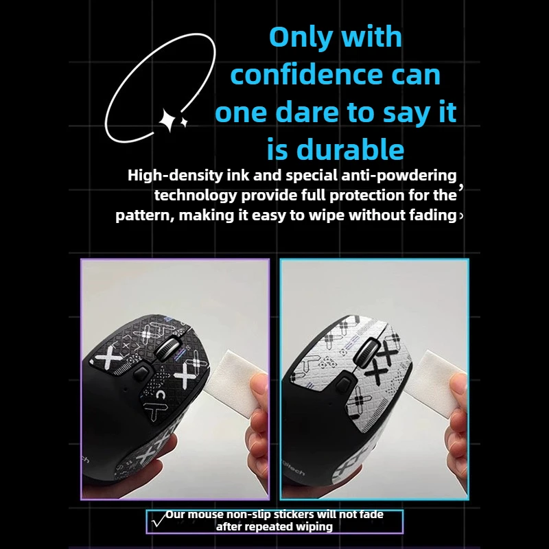 Full-Wrap Anti-Slip Decals For Logitech M720 Mouse – Sweat-Absorbing Side & Palm Protection, Anti-Sweat Grip