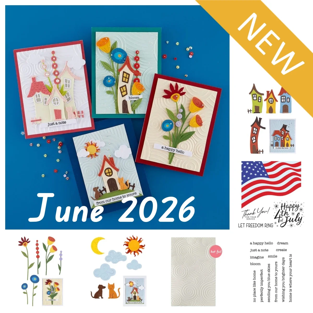 

Wishes Skies Stars Stripes Blooms Houses Metal Cutting Dies Clear Stamps Hot Foil For DIY Scrapbook Craft Decoration Embossing
