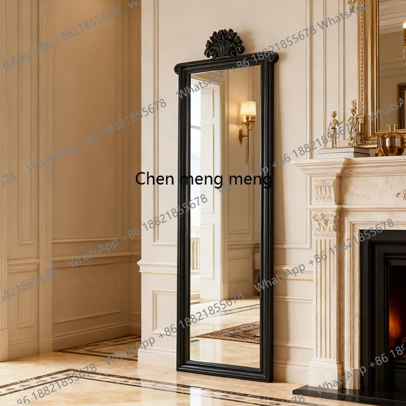 French carved dressing mirror master design artistic full-length mirror clothing store bedroom floor mirror