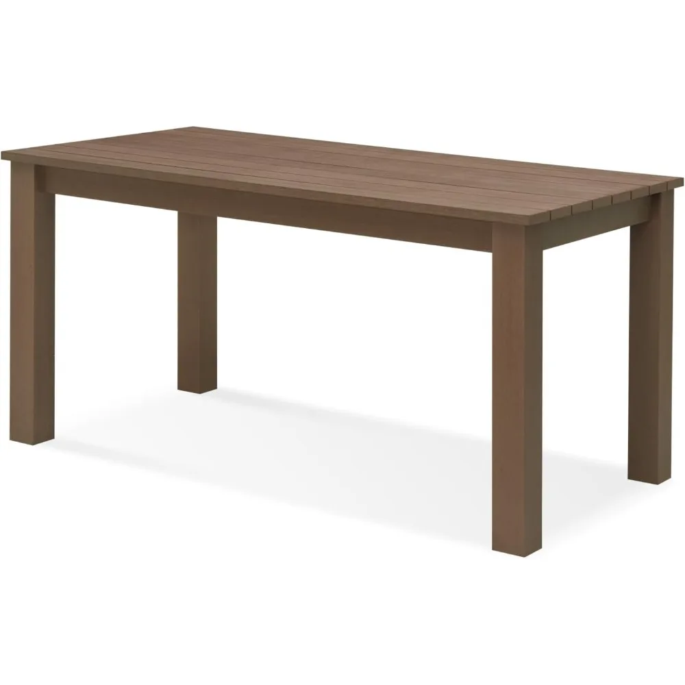 

Outdoor Dining Table, 59" Rectangle Poly Lumber Dining Table for 6,Never Rot and Fade, for Outside Indoor,Garden, Porch and Park