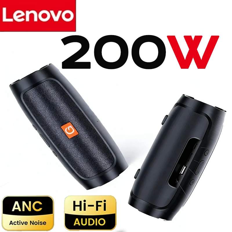 

Портативные Bluetooth-колонки Lenovo 2026New с двумя динамиками, стереозвуком, поддержкой TF/USB/FM, голосовым оповещением и сабвуфером, беспроводная колонка