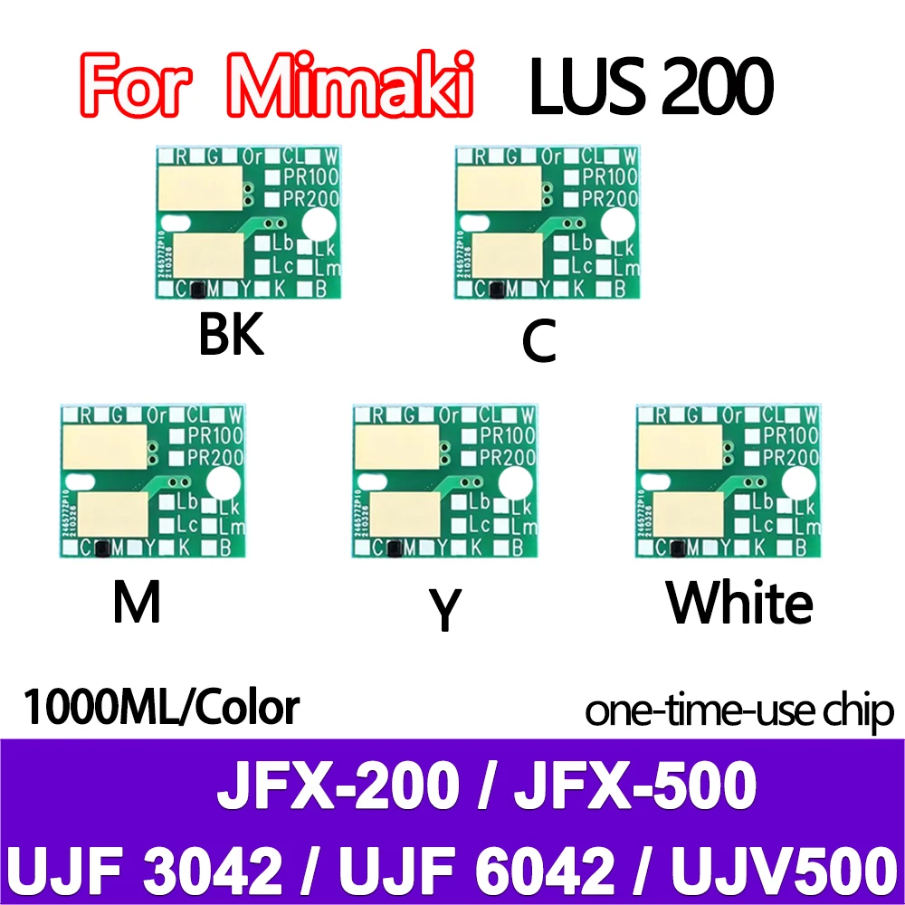 1000ML LUS 200 LUS200 Ink Bottle disposable Chip for Mimaki JFX-200 JFX-500 UJF 3042 UJF 6042 UJV500 BK C M Y White