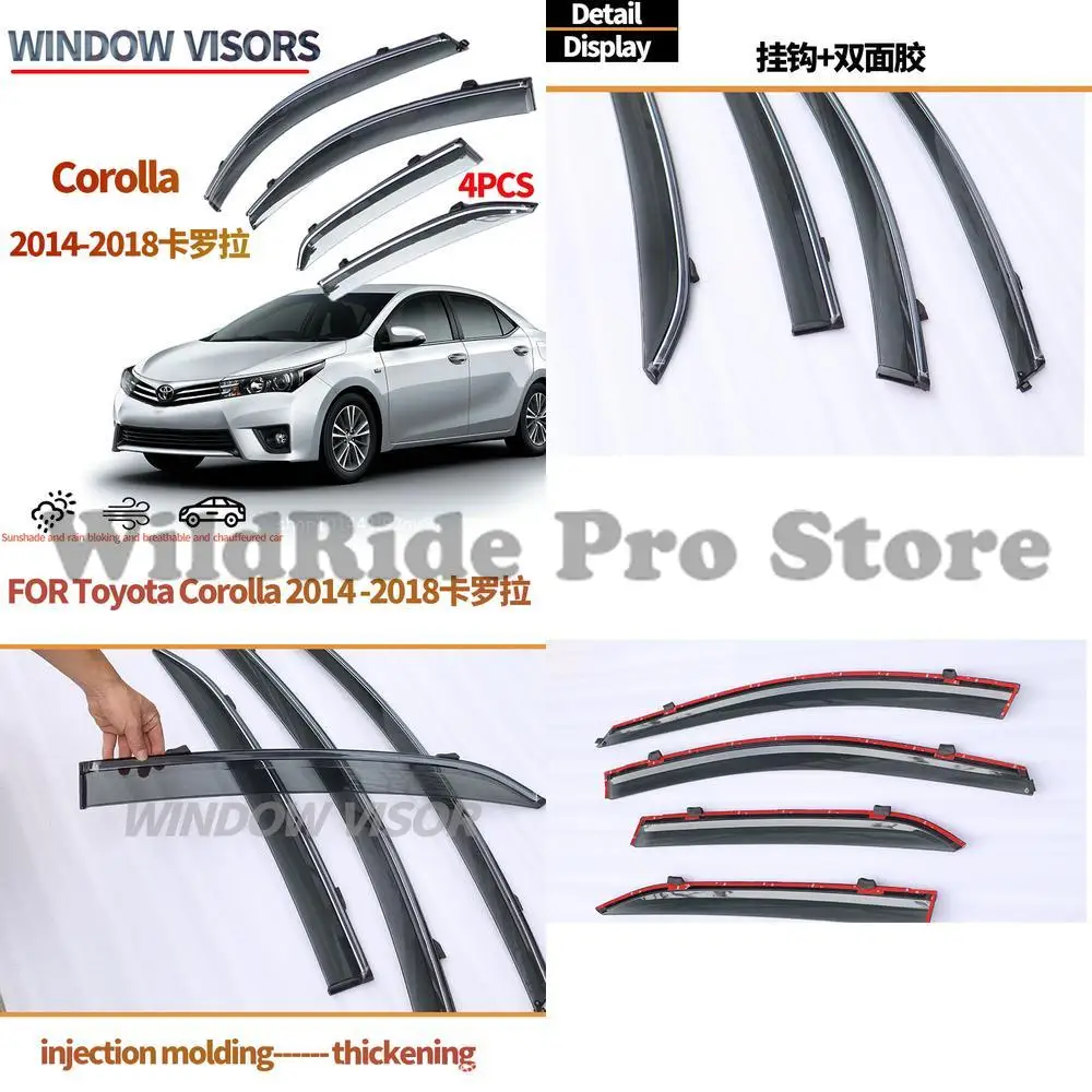 

1 set For Toyota Corolla Window Visor 2014-18 Rain Guard Door Trim Molding