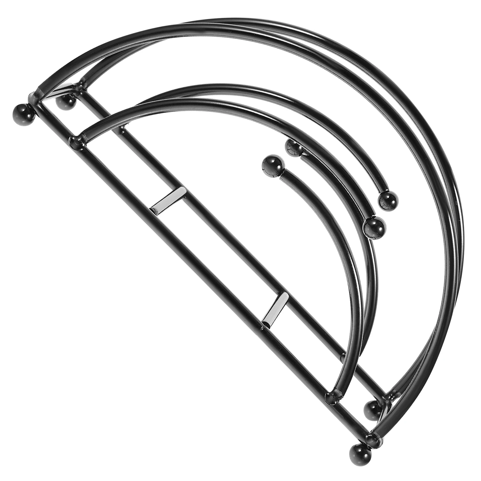

Iron Paper Towel Rack Record Vertical Napkin Square Storage Box Semicircular Black Shape Rustic Holder Flat Dinner