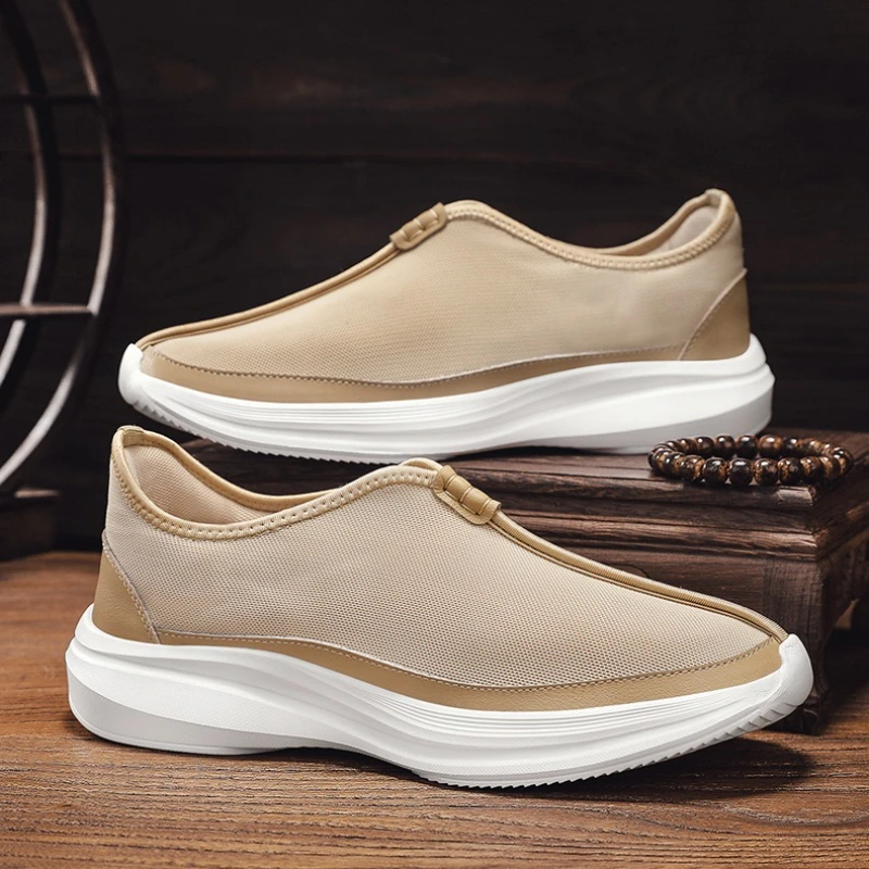 

Trendy Men's Sneakers Breathable Slip on Canvas Shoes Male Soft Sole Lightweight Casual Sport Shoes Comfort Kung Fu Wushu Shoes