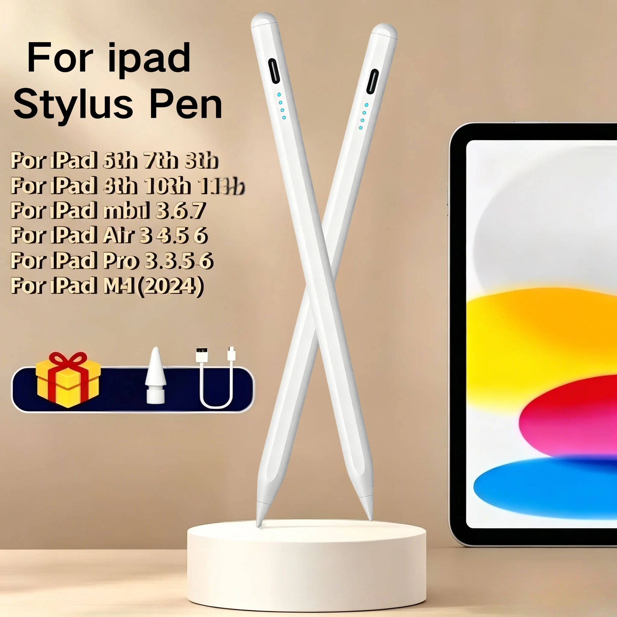 For Apple Pencil 2018-2026 For iPad Pencil  Stylus Pen for iPad A16 Air 11 M2 M3 Pro 12.9 10.2 10.9 Mini 6 for Apple Pencil