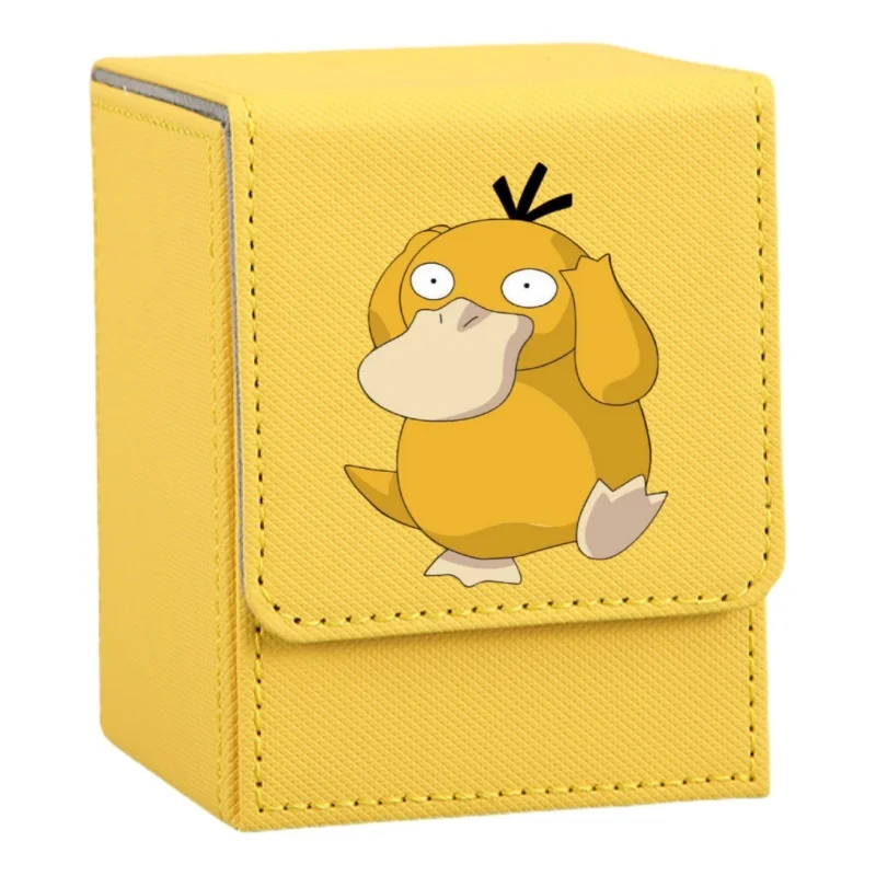 Pokemon Gengar Card Case Psyduck Squirtle Bulbasaur Charmander Snorlax Diy Leather Action Toy Figure Anime Game Collection Box