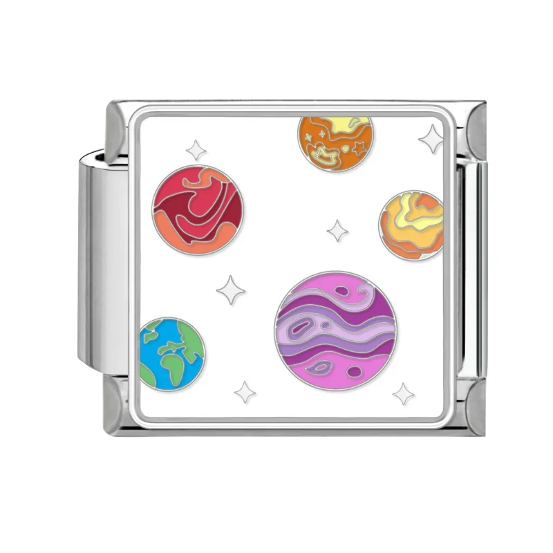 DAVINI 1pc Cute Rabbit Moon Cosmic Element Retro Module Spliced ​​Bracelet Accessories For DIY Creative Module Charm Jewelry
