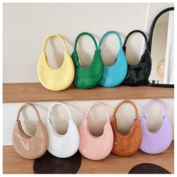Women Bag Half Moon New Fashion Solid Soft PVC Designer Bags Luxury Shoulder Bag Handbag All-match