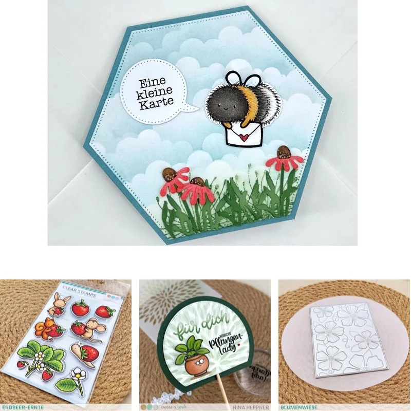 Different Shadows Flower Meadow Clear Stamp and Metal Cutting Dies Stencil Seal for DIY Die Scrap Booking Photo Album Card Make