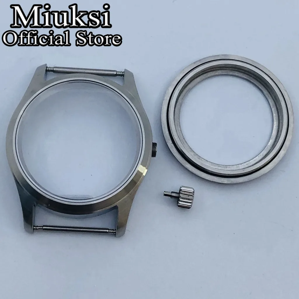 Miuksi 36mm/39mm silver sterile watch case sapphire glass fit NH35 NH36 NH34 ETA2824 PT5000 movement