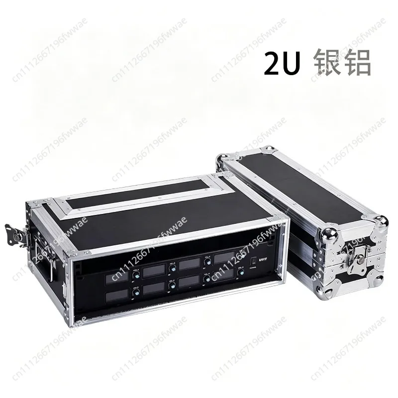 2U Microphone Aviation Box Receiver Cabinet 3U Wireless Storage Box Microphone Peripheral Chassis Aluminum Alloy Microphone Box