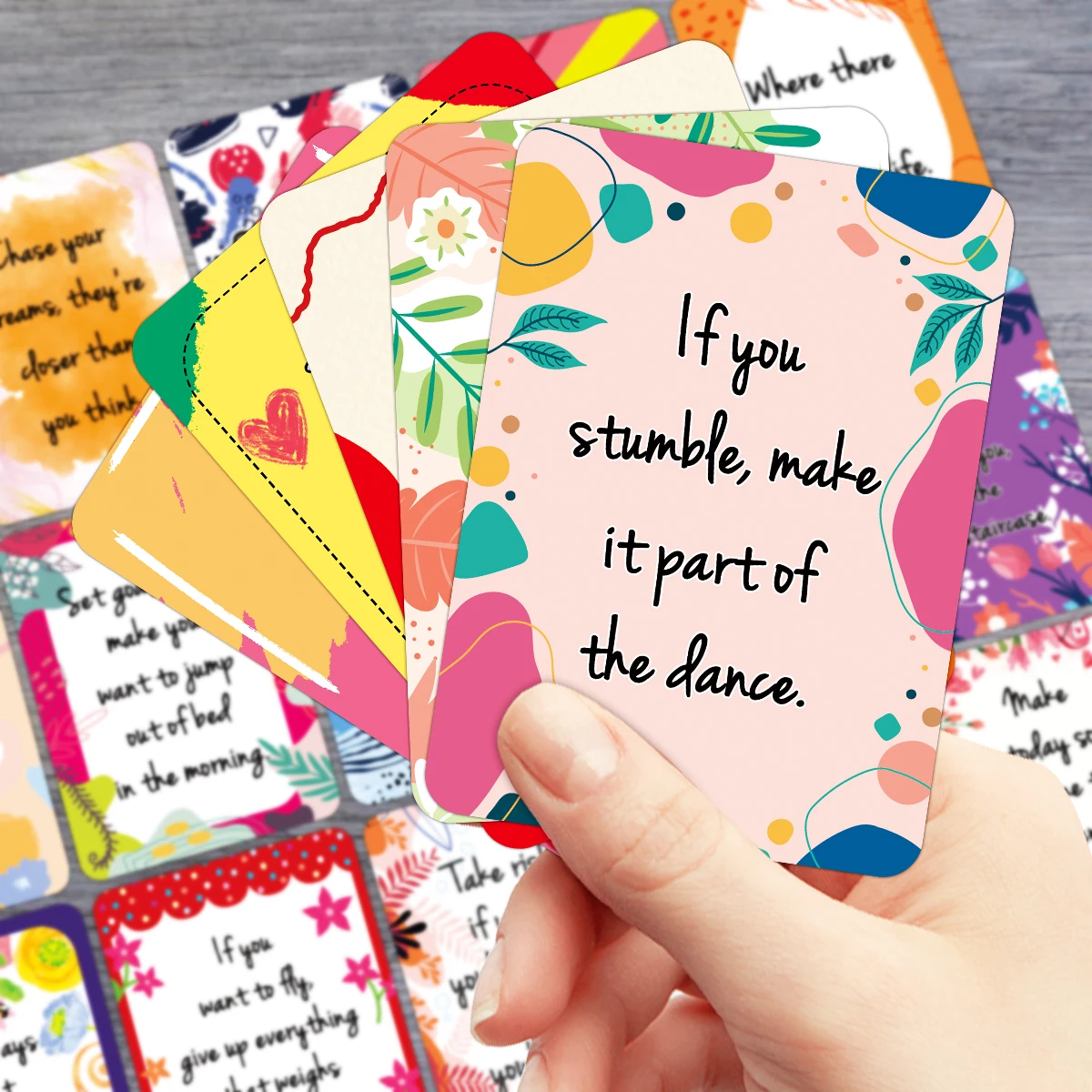 50 Stück aufhebende positive Affirmationskarten, Mini-Notizkarte für Lunchbox, bunte Motivationskarten mit inspirierenden Zitaten – Detail 4