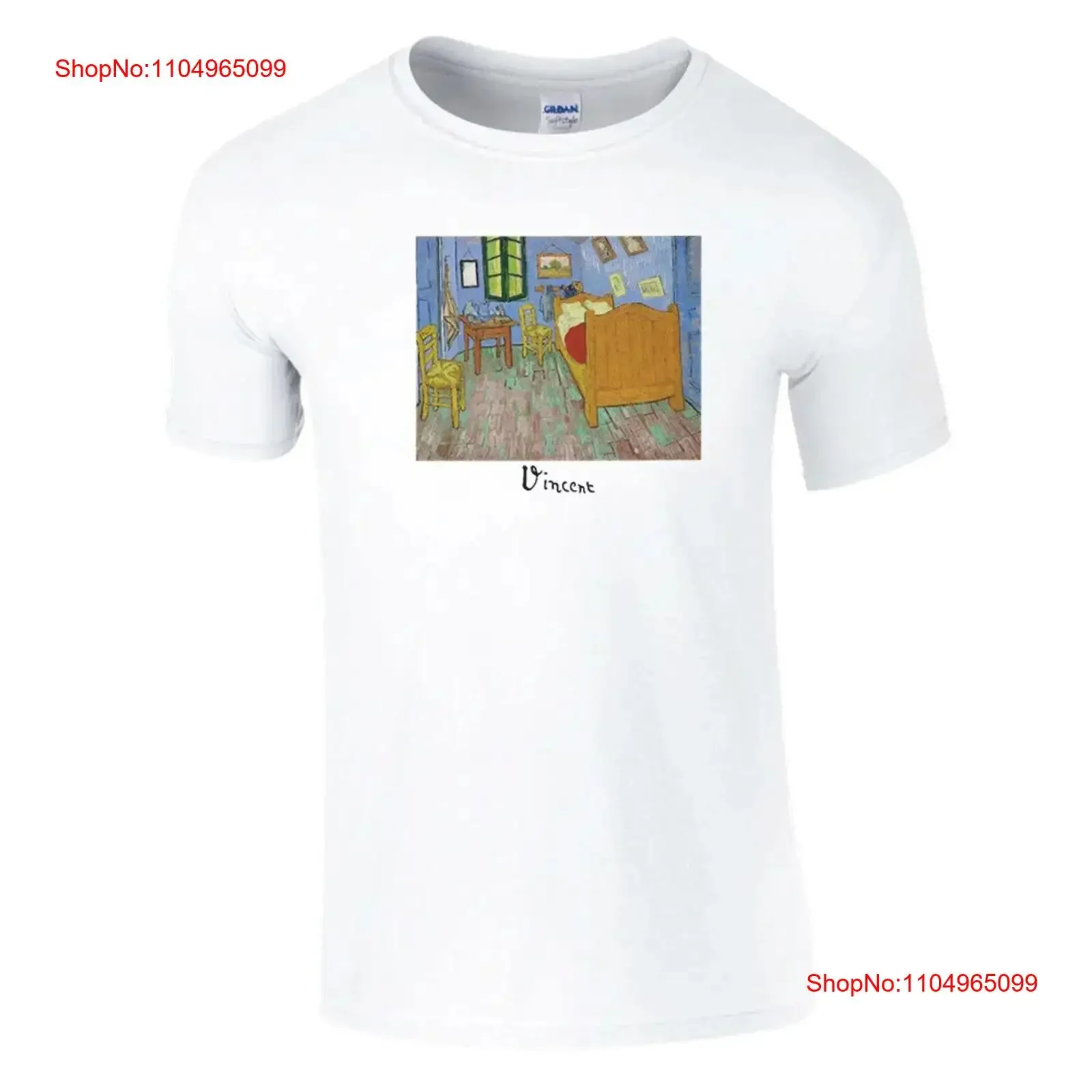 

The Bedroom At Arles Vincent Van Gogh graphic Painting T Shirt Art for Her Him Lover vintage Washed Casual Stylish Slightly