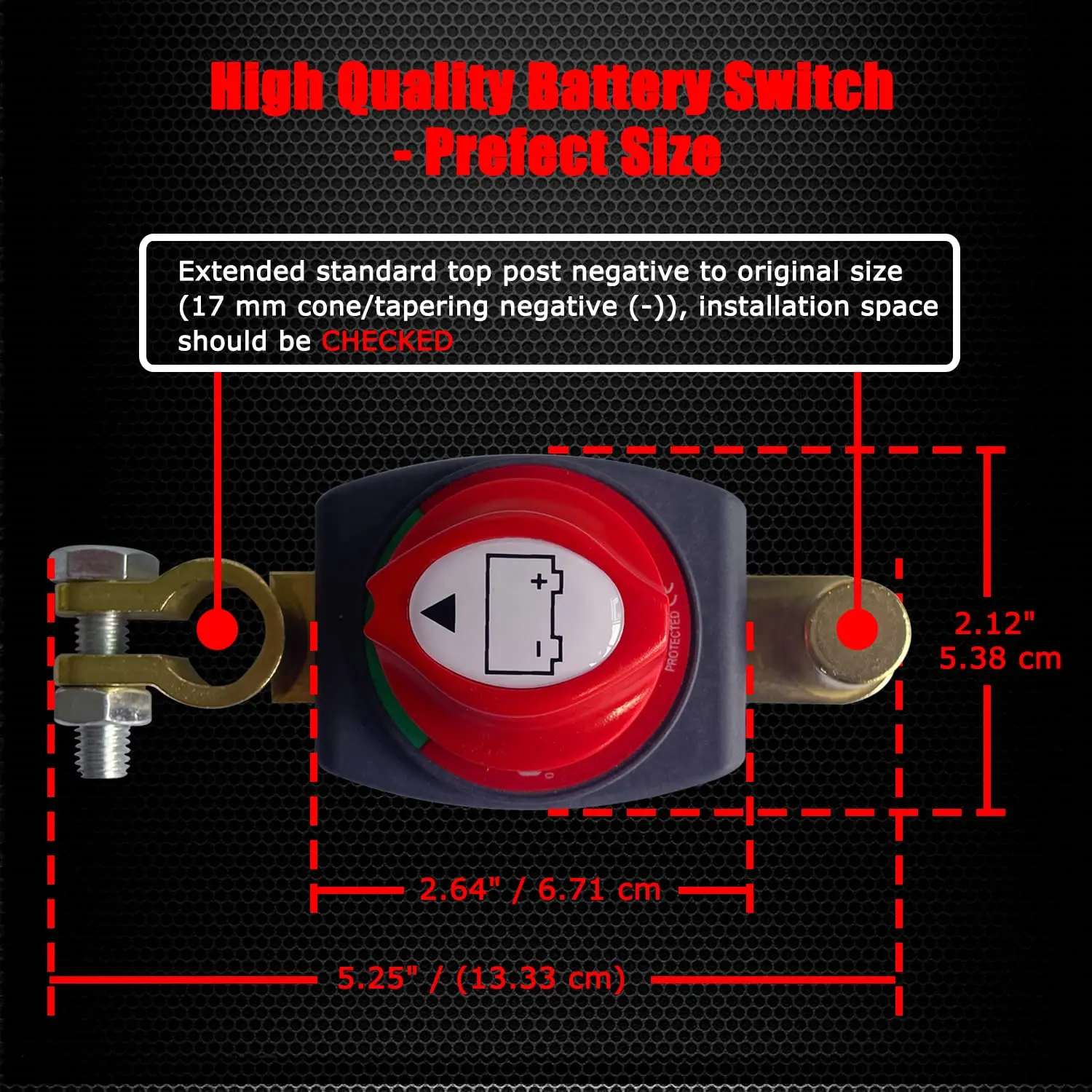 Battery Disconnect Switch 12-48V - Power Cut Master Isolator For Cars, Rvs & Boats (Negative, On/Off) Battery Isolator