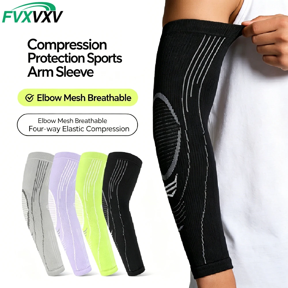 Armstulpe für Männer & Frauen, atmungsaktive Ellenbogen-Kompressionsbandage, Sport-Armstütze für Tennis, Basketball, Radfahren, Sport