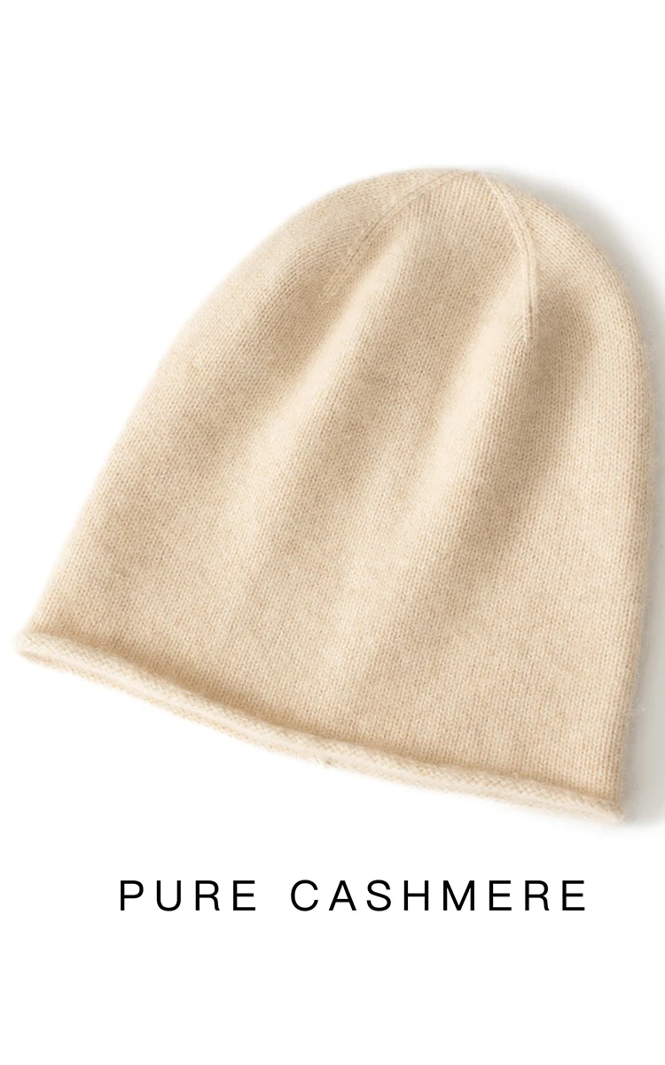 TLOML New Autumn Winter Women Chic 100% Cashmere Hat Warm Soft  Pullover Caps Casual Simple Style Cashmere High Quality Hat Tops
