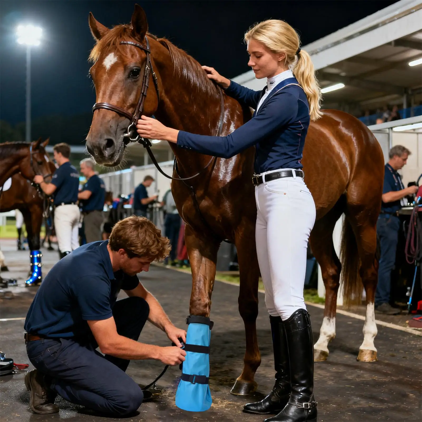 حقيبة العناية بحوافر التمهيد تمرغ الحصان مع وسادة EVA حقيبة نقع الحافر مع الأشرطة لعرض الرعاية اليومية لمزرعة المراعي المستقرة