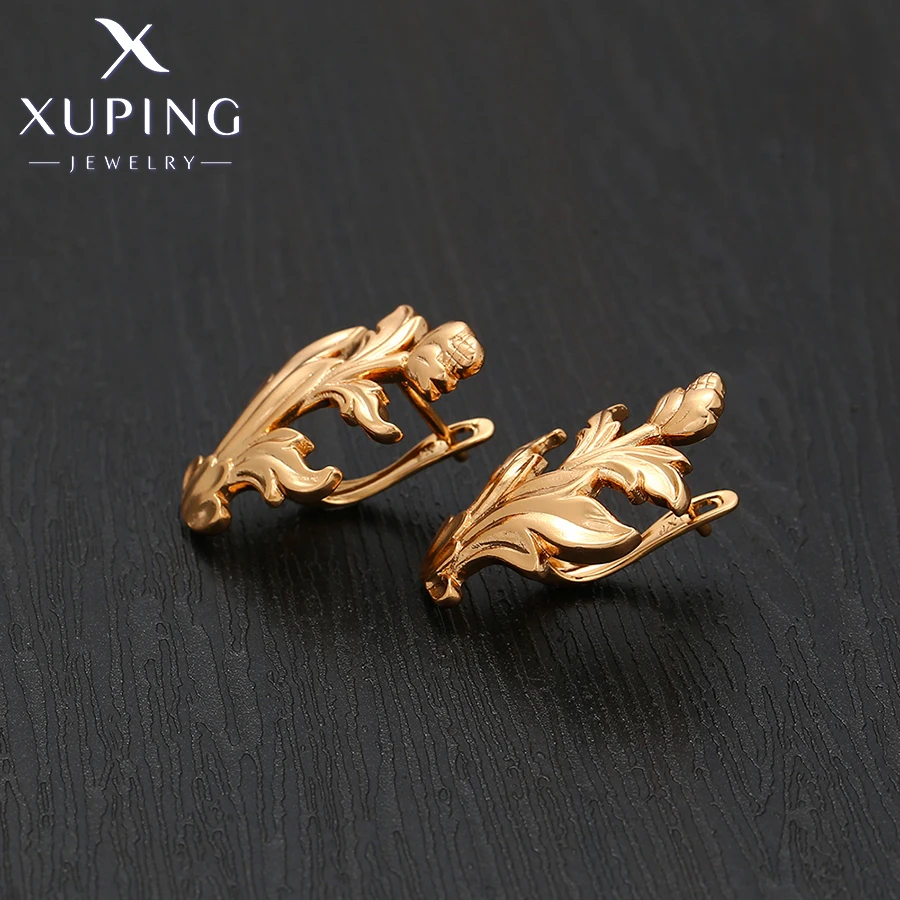 Xuping Jewelry New Arrival Flower Shaped Earrings Stone with Gold Color Earring for Women Charm Jewellery Gift X000758327