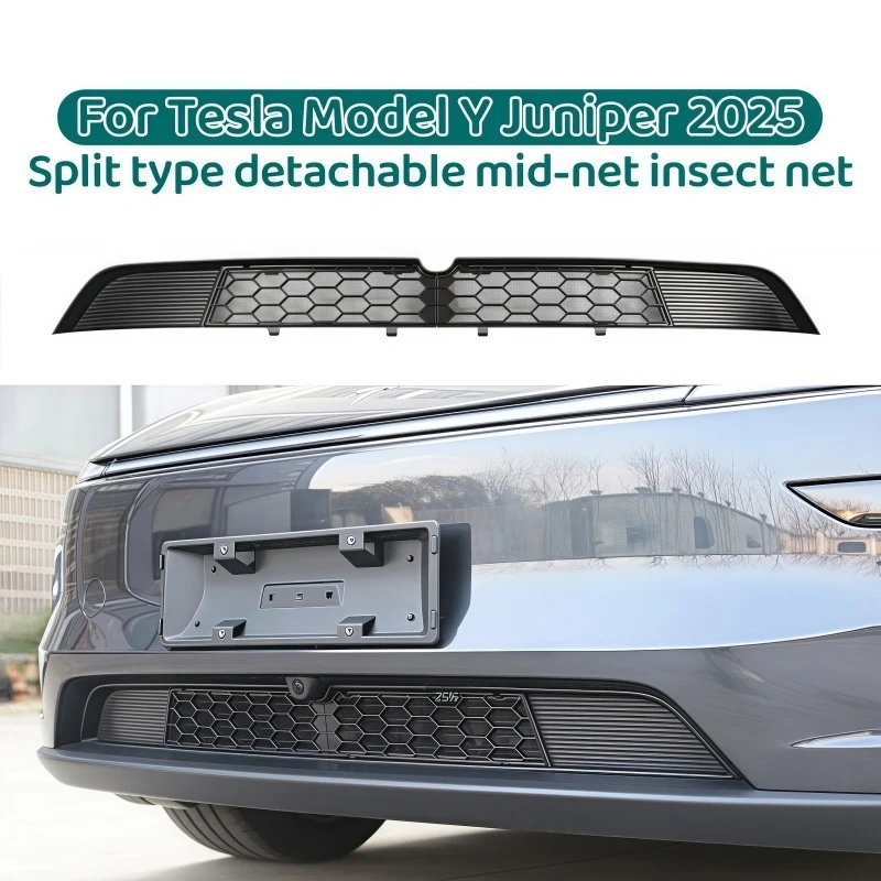 

For Tesla Model Y Juniper 2025 Front Bumper Grill Mesh Air Inlet Vent Cover Grille Guards Protector Anti-insect Net Accessories