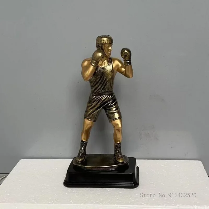 Resin Fighting King Trophy for Competition Training, Creative Souvenirs, Sanda Arena, Boxing Trophy, Home Decorations, 1Pc