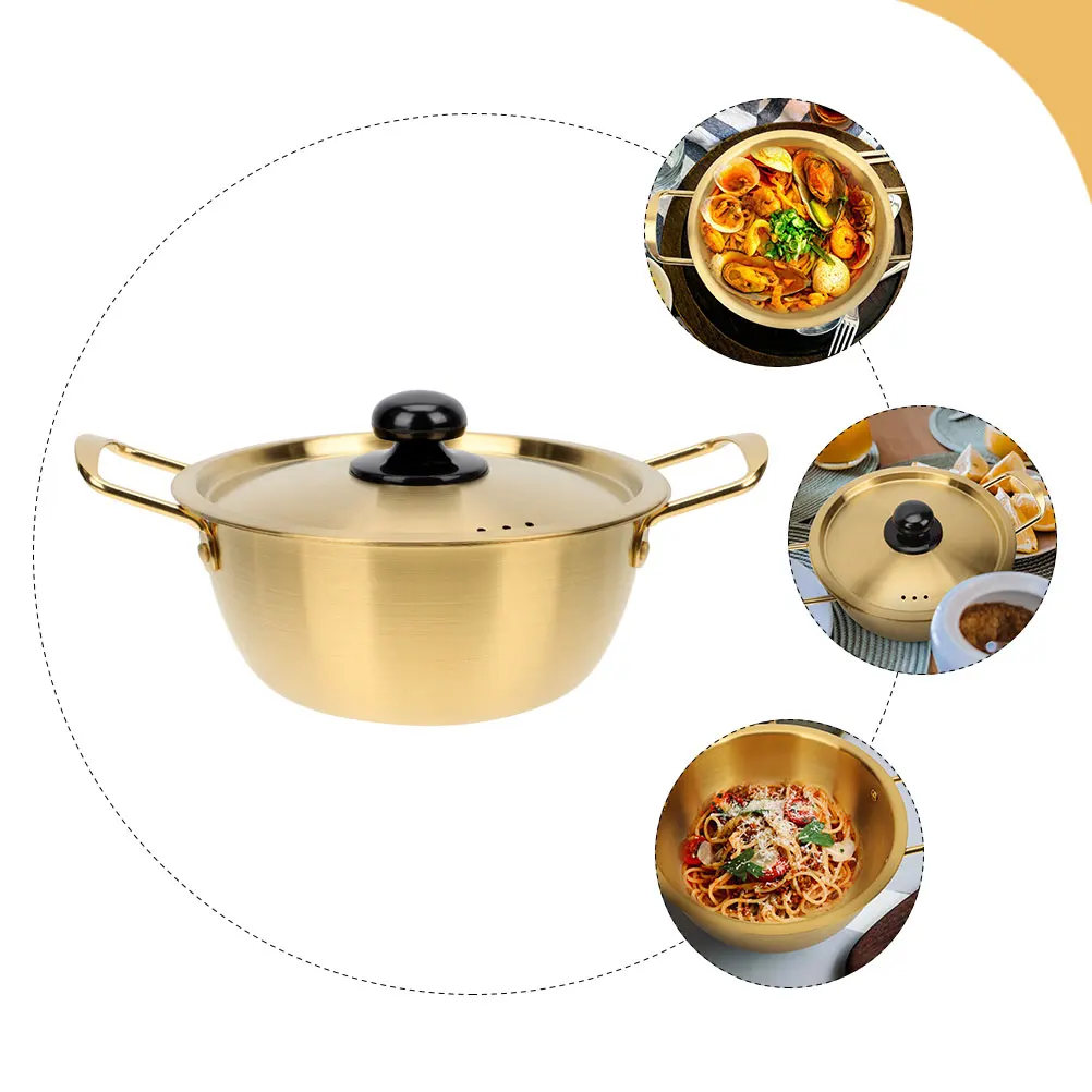 

Noodle Pot with Lid Korean Instant Ramen Cooker Stainless Steel Cooking Utensils