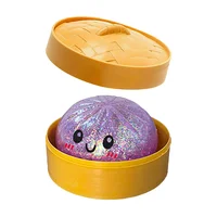 Colorful 6 Styles Glitter Dumpling Glitter Dumpling Squishy with Box Dumplings Sensory Squeeze Toy for Stress Relief Toys 6