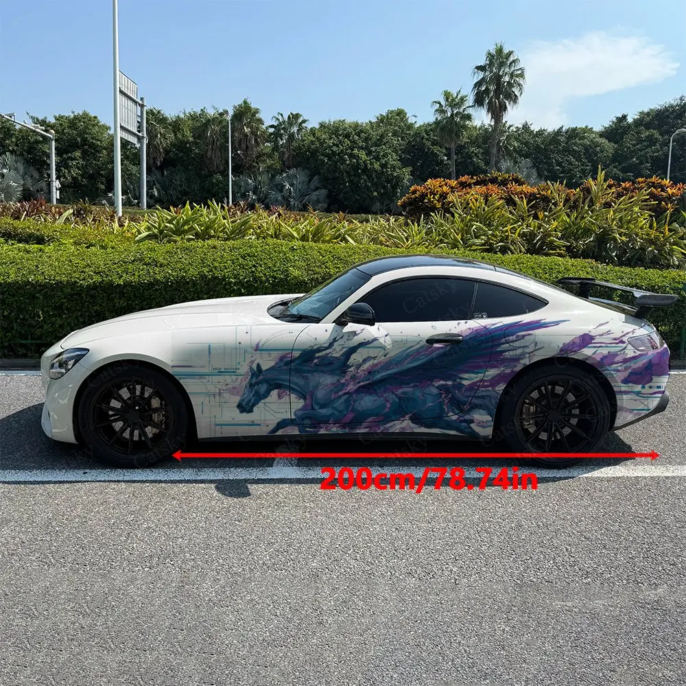 Purple Lightning Gallop Thunder, Durable, Fade-resistant, Enhance Vehicle Aesthetics With Bold Artistic Design Car Vinyl Wraps