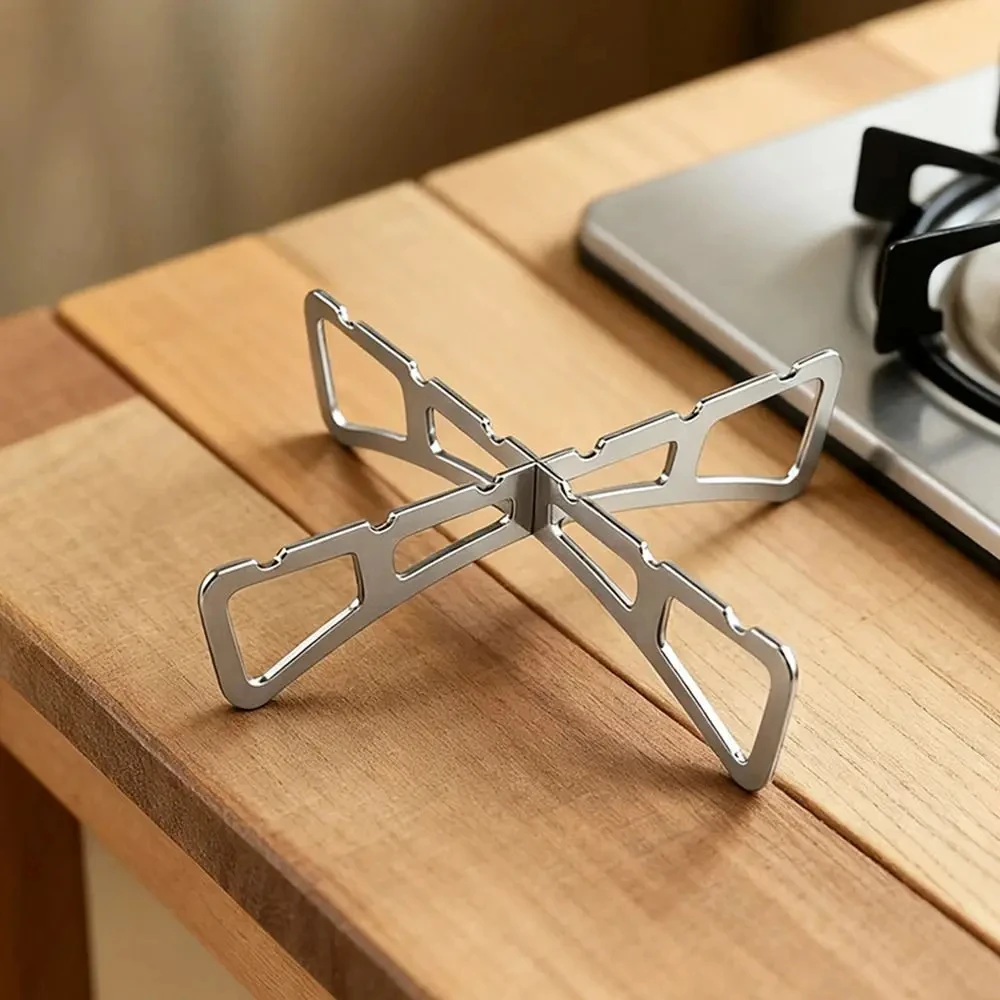 Outdoor Portable Mini Stainless Steel Stove Rack Cross Stand Camping Bracket Pot Holder Steaming Support for Reactor Stove