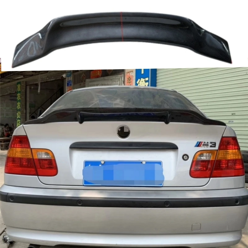 For 1998-2006 BMW 3 Series E46 4Door FRP Material Black Carbon Rear Trunk Lid Car Wing Ducktail Lip Spoiler Styling Accessories