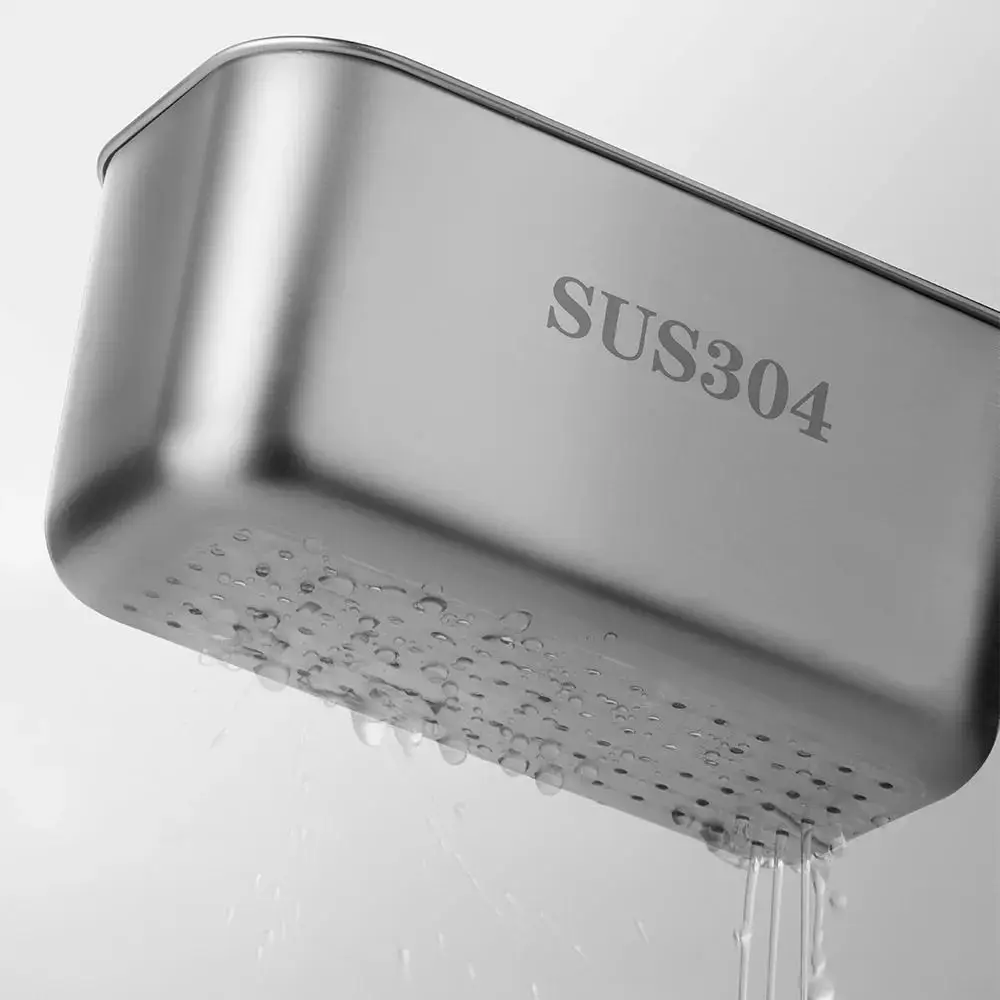304 حوض الفولاذ المقاوم للصدأ سلة مصفاة معلقة مربع المدمجة المطبخ القمامة تصفية سهلة التنظيف استنزاف بسرعة #1