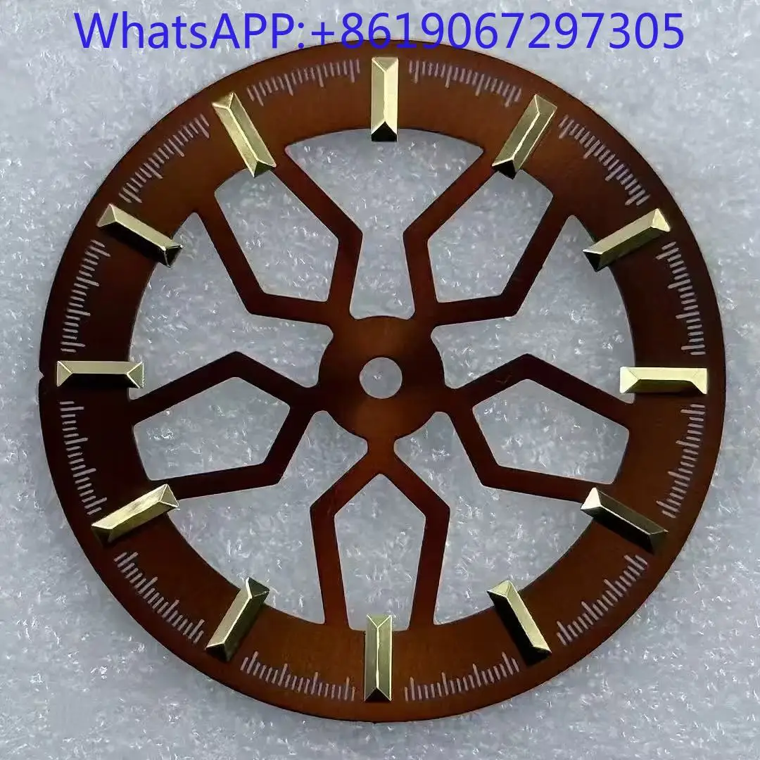 Nuevos accesorios de reloj, esfera de hueso de rueda hueca literal de 31,8mm, sin luz luminosa, adecuada para el movimiento NH70/NH38