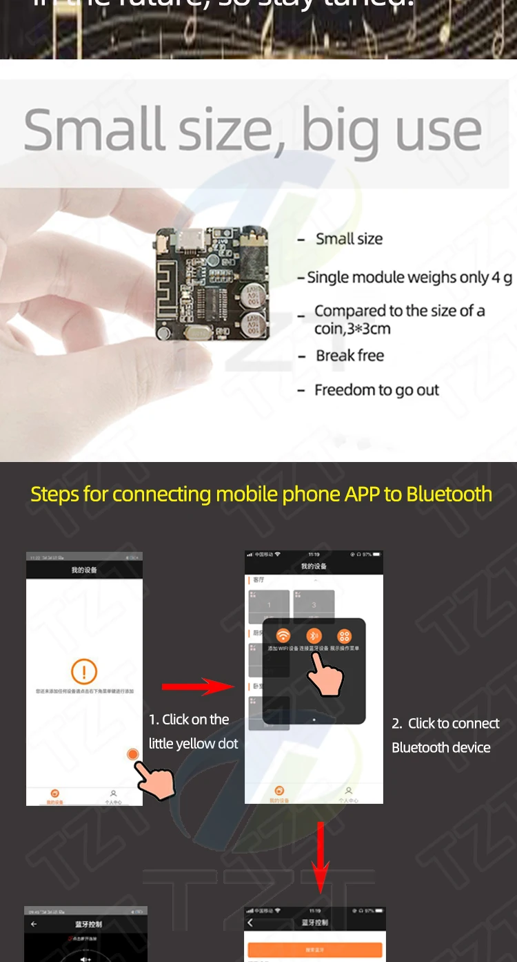 Bluetooth Audio Receiver Board Bluetooth 5.0 MP3 verlustfreie Platine Wireless Stereo Musik mit Leistungsverstärkermodul – Detail 10