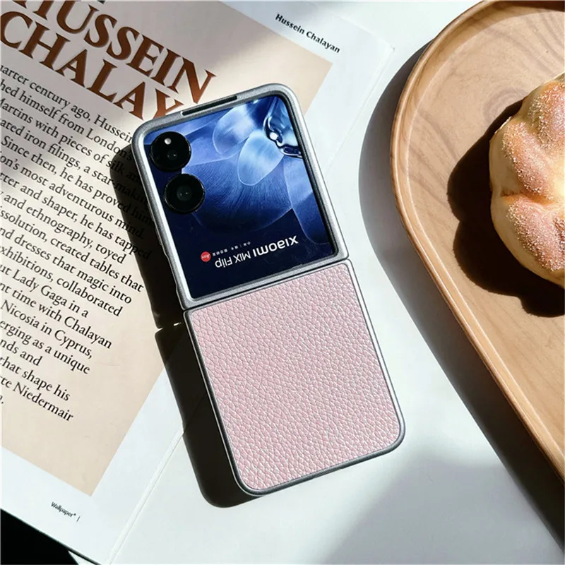 Fashion Lychee Pattern Plated PC Leather Case For Xiaomi Mix Flip Case Mix Flip Cover
