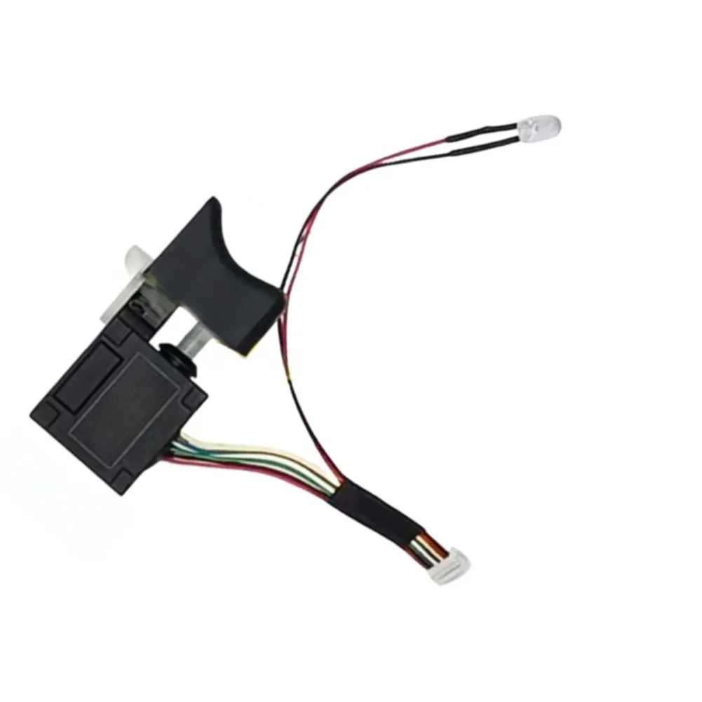 Interruptor de Furadeira Elétrica Sem Escovas 16.8V 21V com 8 Fios e Luz, Peça de Reposição para Acessórios de Ferramentas Elétricas Sem Fio