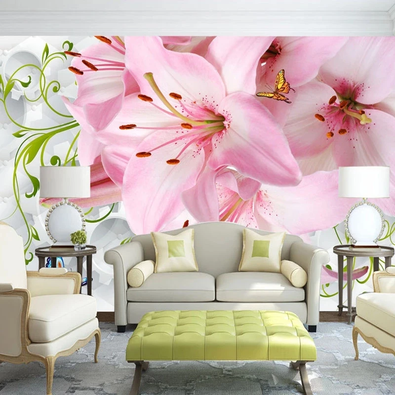 Custom 3D Mural Beautiful Flowers Modern Home Decor Wallpaper Living room sofa TV background wall bedroom restaurant wall fabric